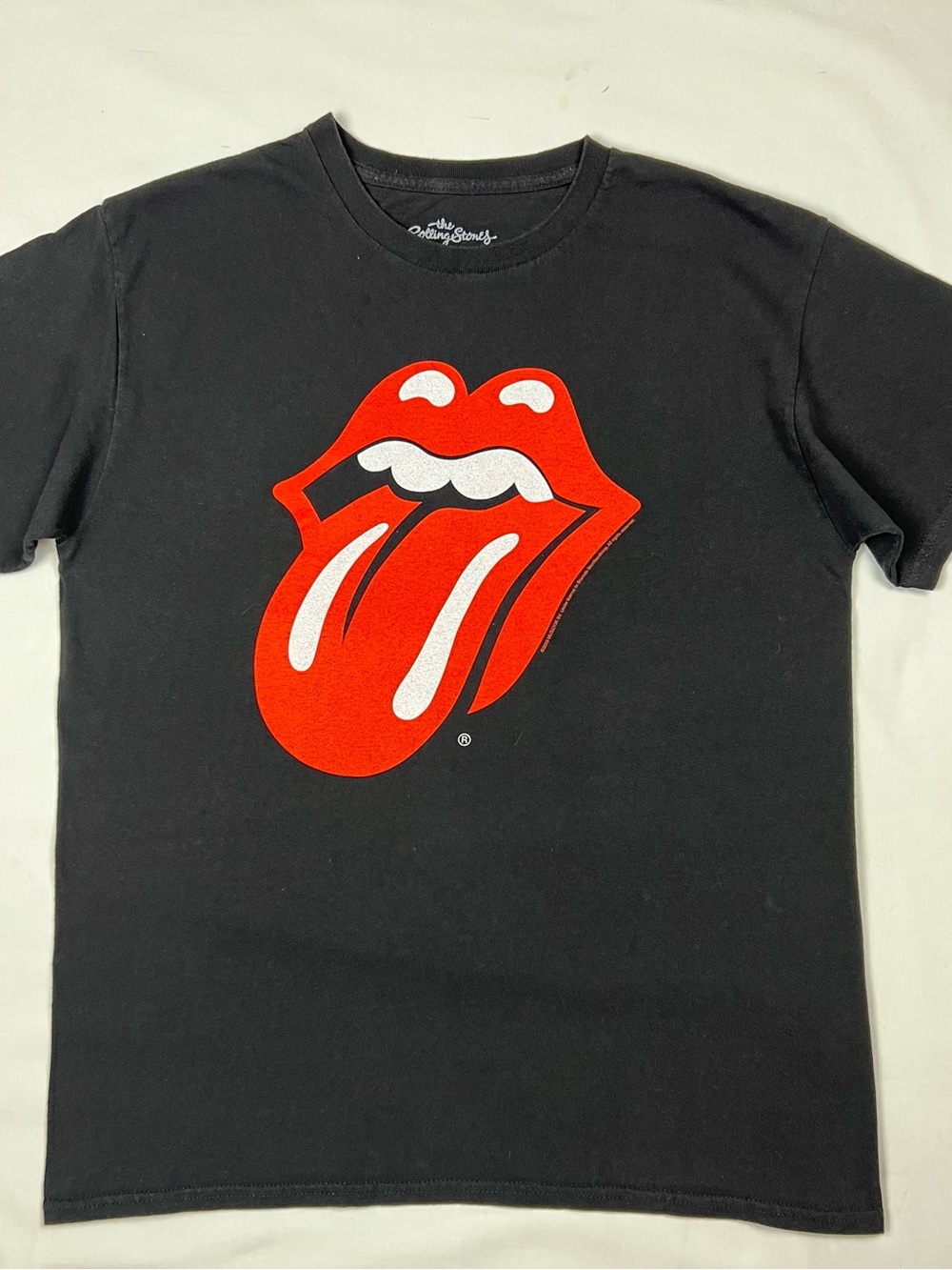 ROLLING STONES Classic Tongue Logo Black Graphic Tee Men’s Size Large